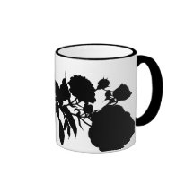 Black Rose Silhouette Coffee Mugs