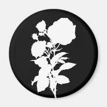 Black Rose Silhouette Fridge Magnet