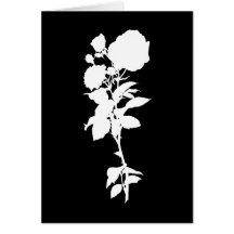 Black Rose Silhouette Greeting Card