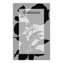 Black Rose Silhouette Stationery Design