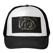 Black rose trucker hat