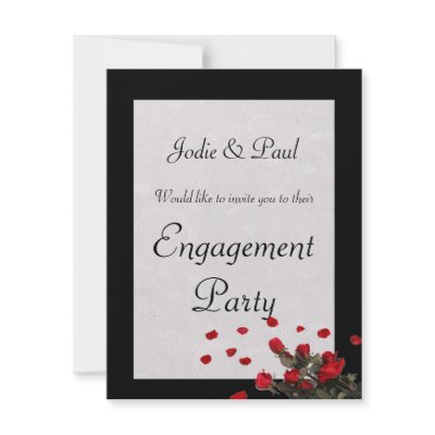 Black Roses - Wedding - Engagement Invitation by ZazzleBusinessCards