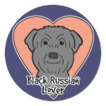 Black Russian Lover Round Sticker