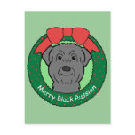 Black Russian Terrier Christmas Postcard