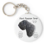Black Russian Terrier History Design Keychains