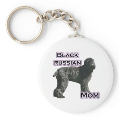 Black Russian Terrier Mom 4  - Keychain by GreyWolfCreation