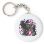 Black Russian Terrier Patriot Keychain