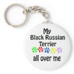 Black Russian Terrier Walks Design Key Chains