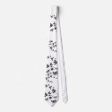 Black Sakuras Oriental Flower Zen Custom Gift Tie