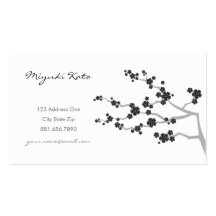 Black Sakuras Oriental Flower Zen Profile Card Business Cards