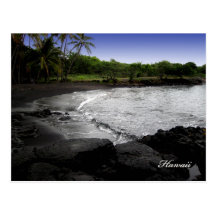Black Sand Beach Postcards, Customizable