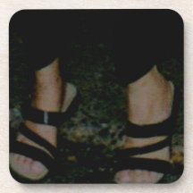 BLACK SANDALS COASTER