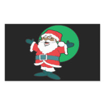 Black Santa Rectangular Stickers
