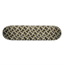 Black Satin & Gold Custom Skate Board
