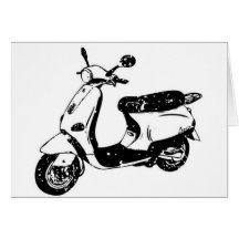Black Scooter Greeting Card