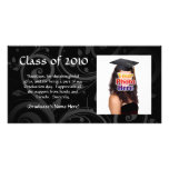 Black Scroll Graduation Announcement/Thank You Customized Photo Card