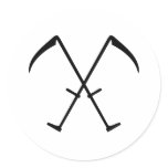 black scythe crossed icon stickers