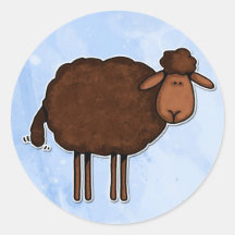 black sheep round sticker