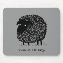 Black Sheep with Custom Text Mouse Pads