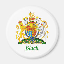 Black Shield of Great Britain Refrigerator Magnets