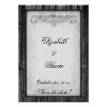 Black Silk and Parchment Goth Wedding Custom Invitation