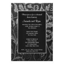 Black - Silver Damask Rehearsal Dinner Invitation invitations