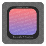 Black Silver Elegant Floral Photo Wedding Sticker