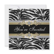Black Silver Gold Zebra All Occasion Party