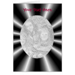 Black Silver Rays Frame Your Photo Template Card