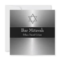 Black Silver Star of David Bar Mitzvah
