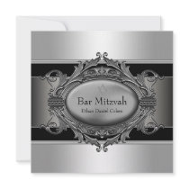 Black Silver Star of David Bar Mitzvah