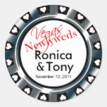 Black & Silver Vegas Newlyweds Casino Chip Sticker