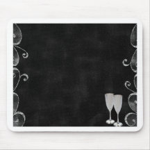 Black Silver Wedding Reception Formal Invitation Mouse Pads