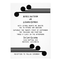Black Simple Deco Chic Wedding Invite