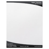 Black simple plain modern elegant letterhead