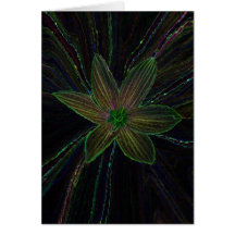 Black Six Pointer Greeting Cards