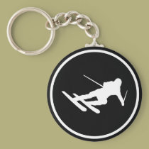 black ski skiing icon downhill keychains