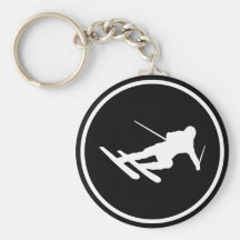 black ski skiing icon downhill keychains
