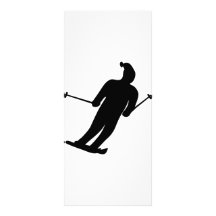 black skier icon custom rack card