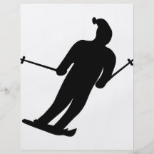 black skier icon full color flyer