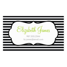Black Skinny Stripe Business Cards