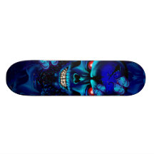 Black Skull and Roses Skateboard