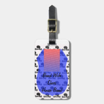 black skull band travel bag tags