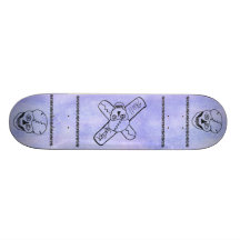 Black Skull BLUE sky skateboard deck