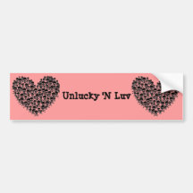 Black Skull Heart Bumper Sticker
