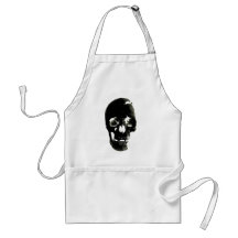 Black Skull - Negative Image Apron