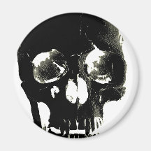 Black Skull - Negative Image Refrigerator Magnets
