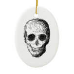 Black Skull. Christmas Ornament