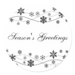 Black Snowflakes Holiday Stickers