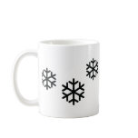 black snowflakes coffee mugs